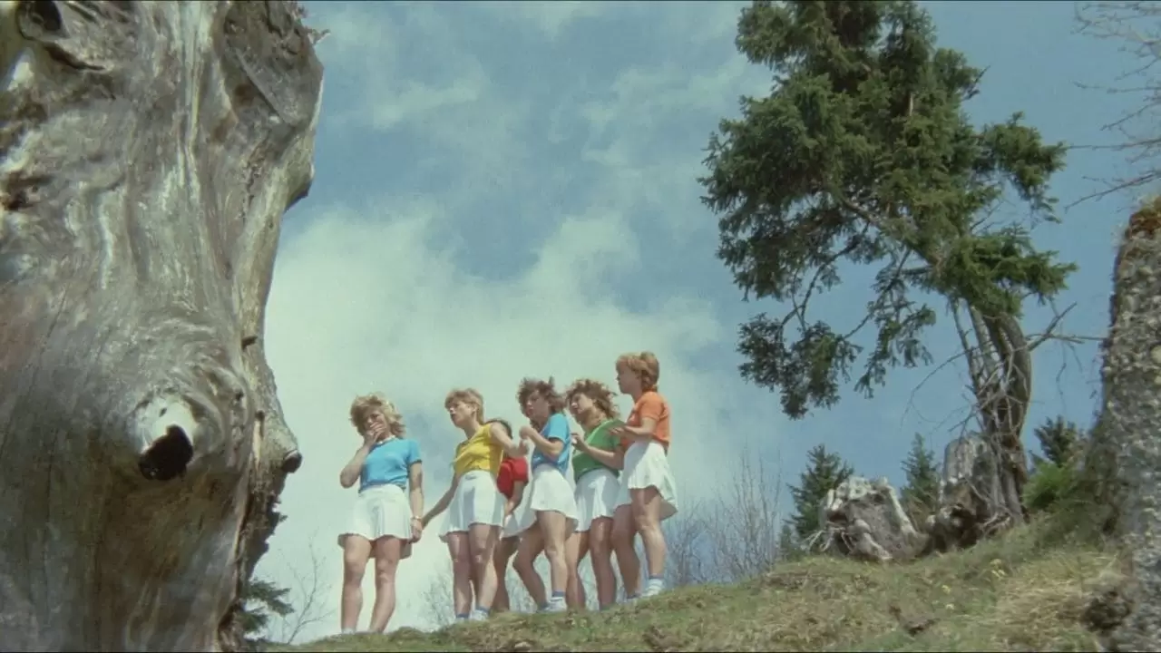 Six Swedish Girls in the Alps Backdrop